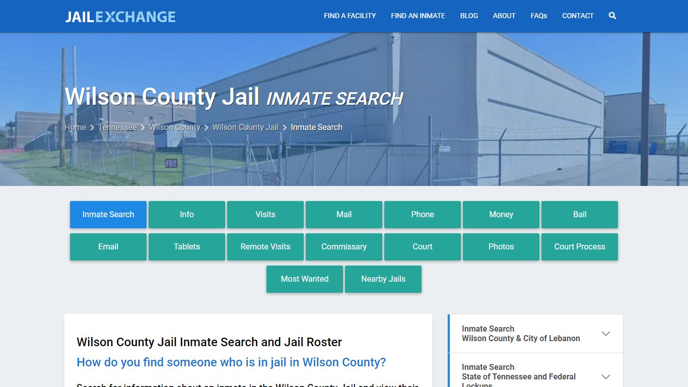 Inmate Search: Roster & Mugshots - Wilson County Jail, TN