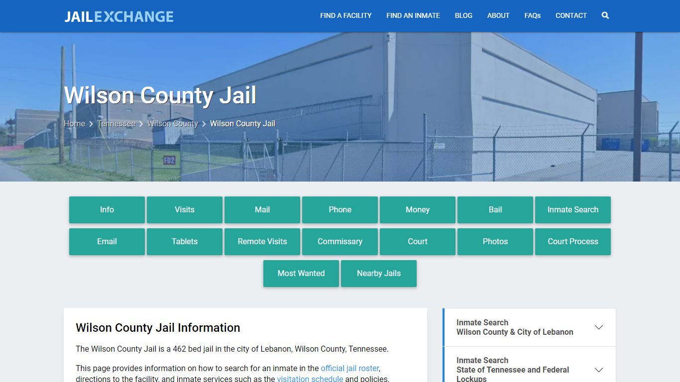 Wilson County Jail, TN Inmate Search, Information